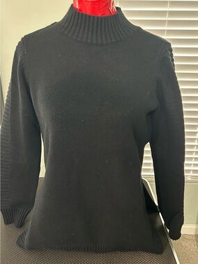 Cyrus Black Ribbed Mock Neck Sweater